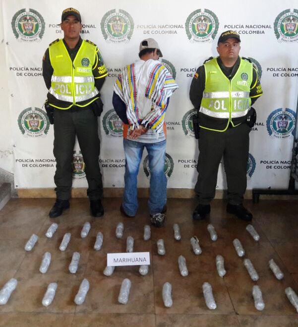 capturado con droga en un bus