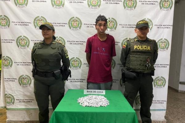 Con 360 dosis de bazuco fue capturado un joven 