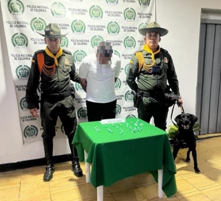 20 dosis de cocaína incautadas 