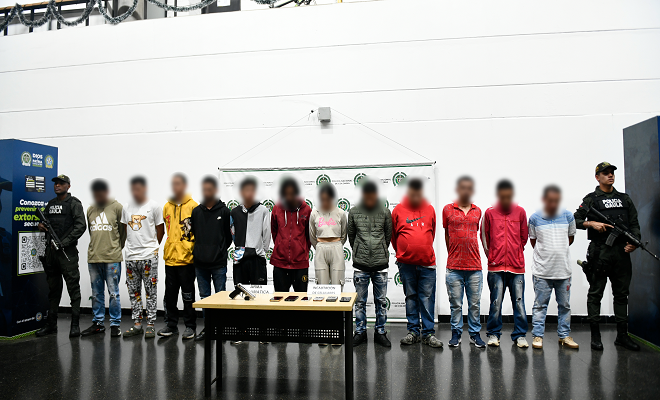 13 capturados en zona norte del valle de aburra