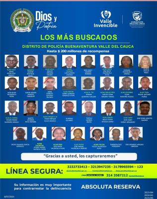 Cartel de los más buscados