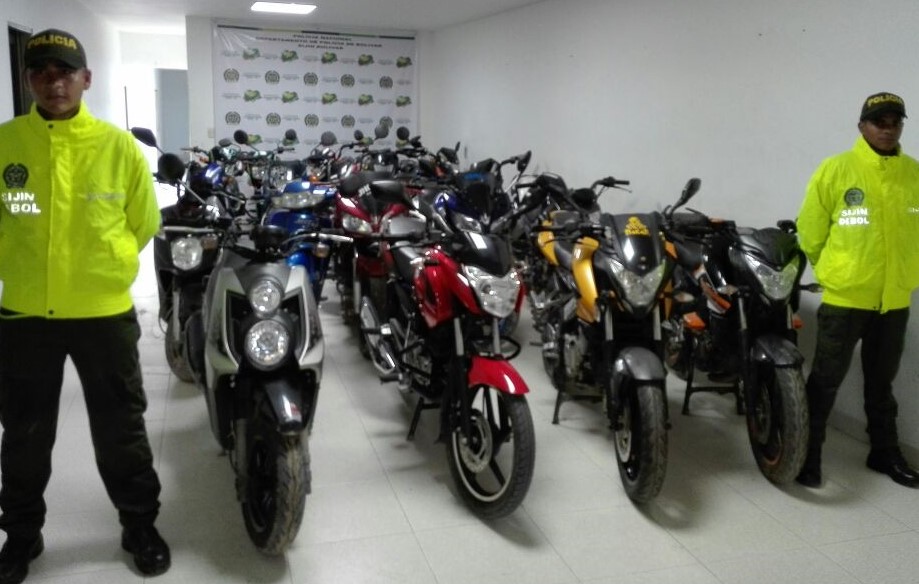 17 motocicletas recuperadas en Bolívar