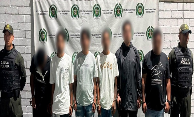 Ocho integrantes del grupo delincuencial 'Los chivos' fueron capturados en una operación contra la extorsión