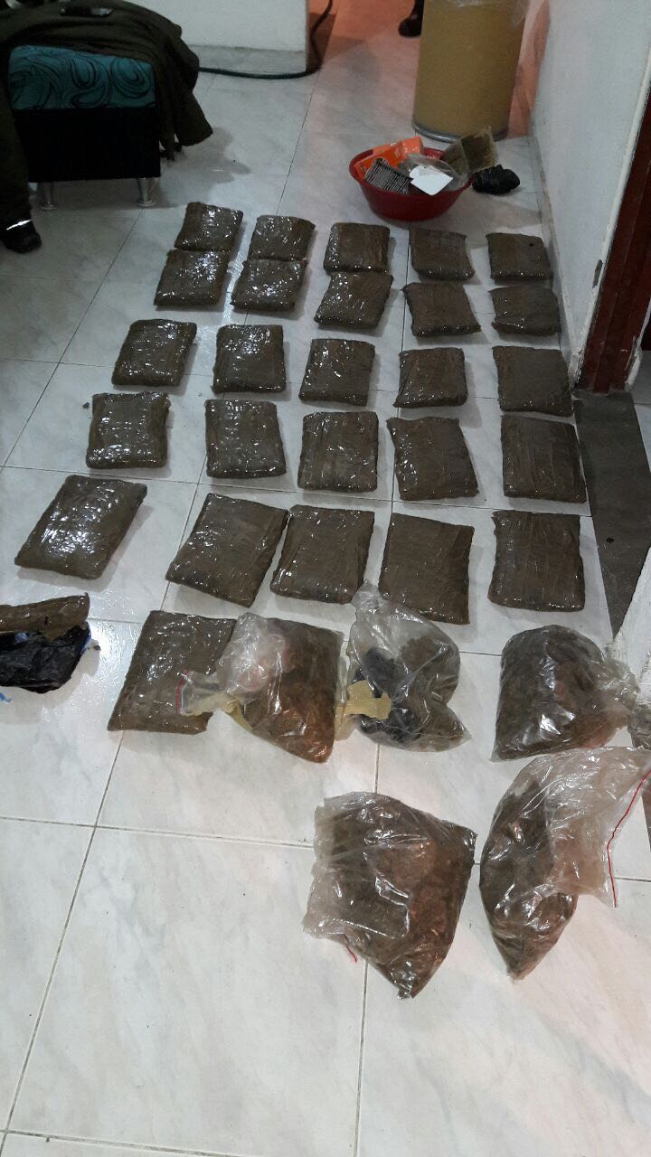 Incutados 17.800 gramos de marihuana entre otros