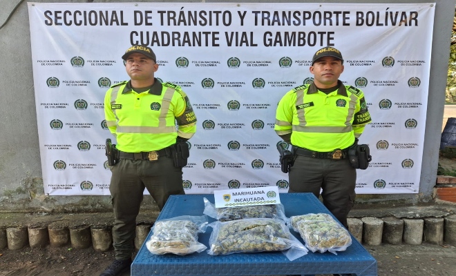 Así incautaron 2.000 dosis de marihuana que pretendían ingresar a Cartagena