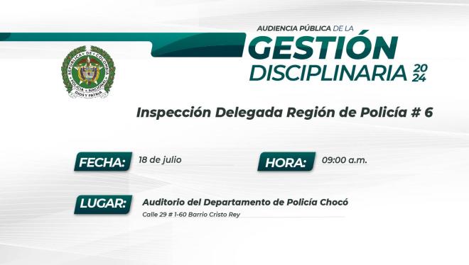 Audiencia pública de la gestión disciplinaria de la región de policía 6