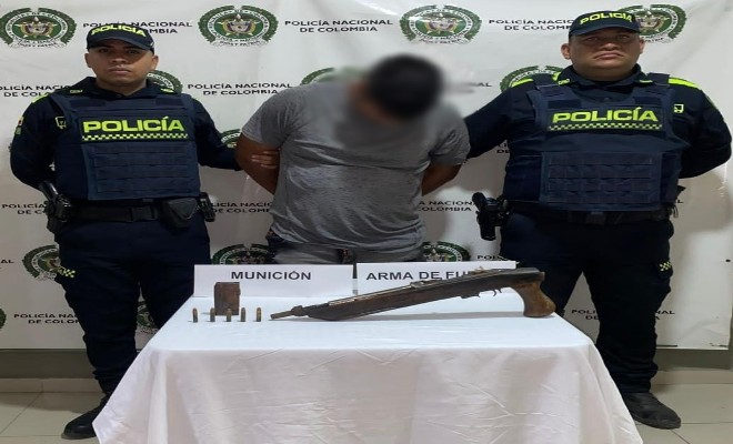 Captura en flagrancia de un ciudadano, por porte ilegal de armas de fuego