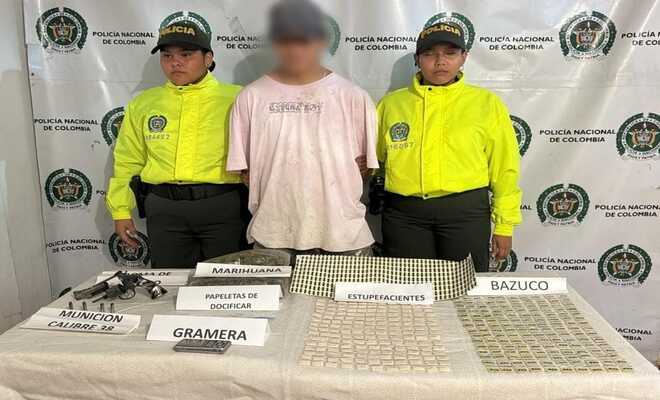 captura de un hombre y decomisó un arma de fuego, munición y una significativa cantidad de alucinógenos.