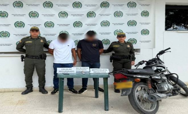 Caen dos por hurto en operativo policial en Aguachica