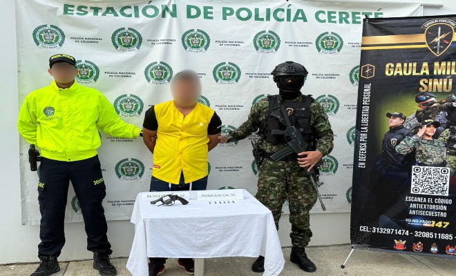 ¡Cayó alias 'Cangrejo'! El presunto sicario del Clan del Golfo planeaba ataques contra policías en Córdoba