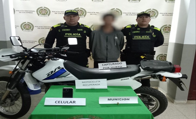 Capturado en Girardota y moto recuperada