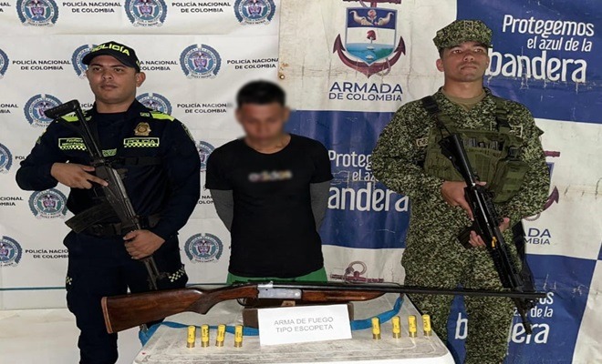 Capturado en Juradó Chocó con un arma de fuego