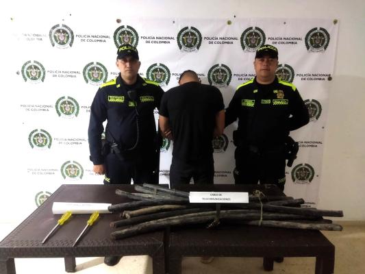 Capturado en flagrancia por hurto y recuperado los elementos