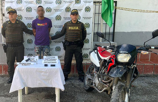 Capturado en San Alberto un hombre por porte ilegal de arma de fuego