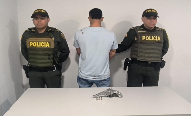 Capturado en flagrancia por el delito de porte ilegal de armas de fuego