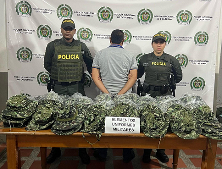 Dos personas capturadas y elementos de intendencia incautados 