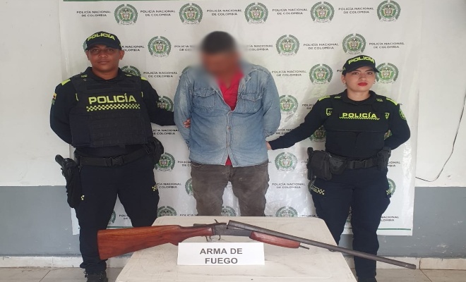 Capturado hombre por porte ilegal de arma de fuego en Chimichagua
