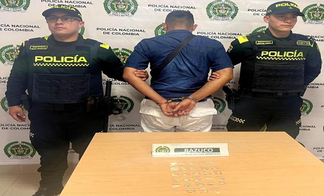 Capturado y la sustancia estupefaciente incautada