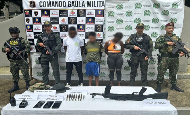 Capturados en Tutunendo Chocó, alias ‘Yeffer o Jaisaba’, ‘Leidy’ y ‘El Cholo’