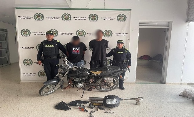 Capturados dos presuntos delincuentes por hurto a motocicletas 
