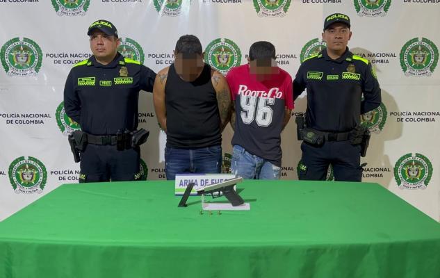 Capturados dos hombres por el delito de porte ilegal de armas de fuego 