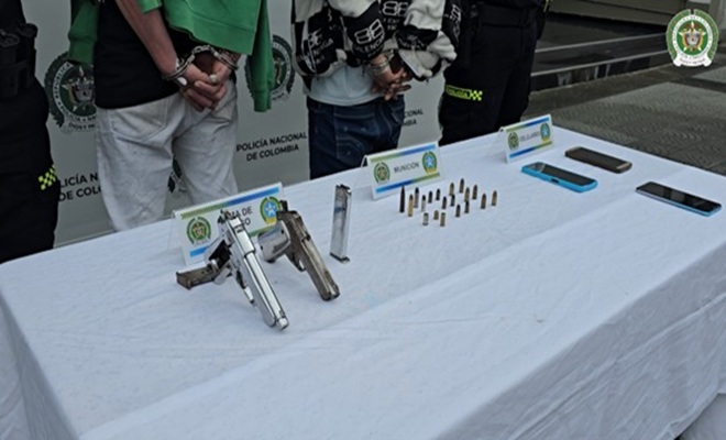 Dos hombre son capturados en Manizales con armas de fuego