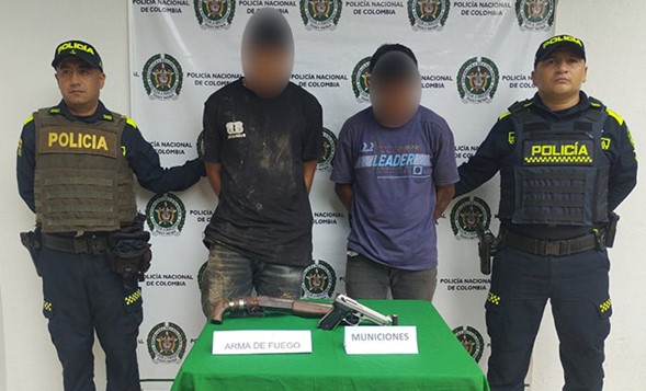 Dos personas capturadas con armas de fuego ilegales, en la Loma, Cesar