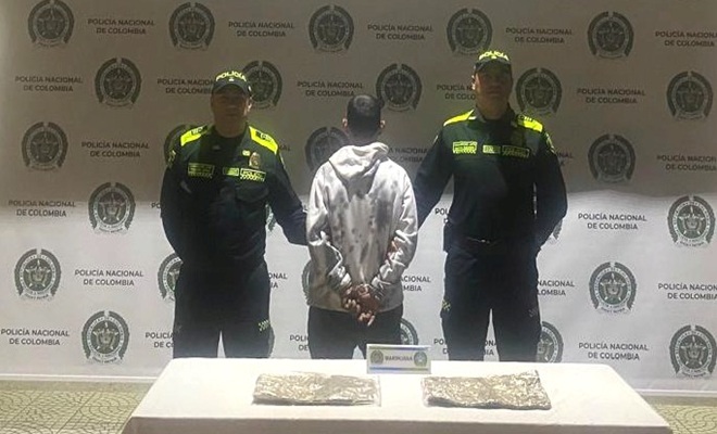 Fué capturado en Manizales con 980 gramos de marihuana en su poder