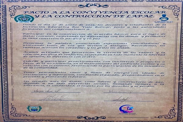 Firmas de los comprometidos con el pacto por la convivencia