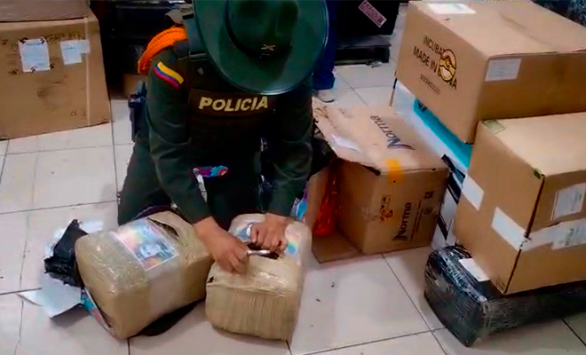 Hallazgo de estupefaciente en encomienda