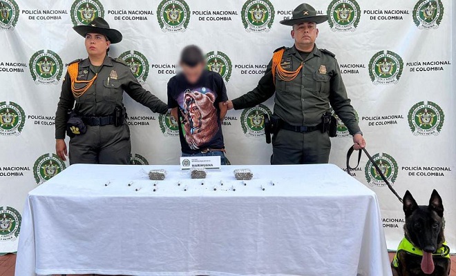 Hombre capturado en zona boscosa con 250 gramos de marihuana