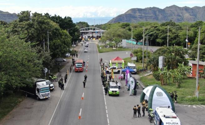 Imagen desde el aire durante el recibimiento a turistas