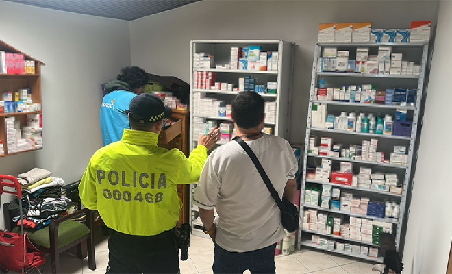 Incautación de 5.311 unidades de medicamentos en la ciudad de Bogotá.