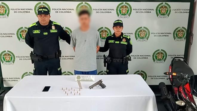 La Policía en Girón capturó a un hombre conocido como 'Abdel' con un arma de fuego