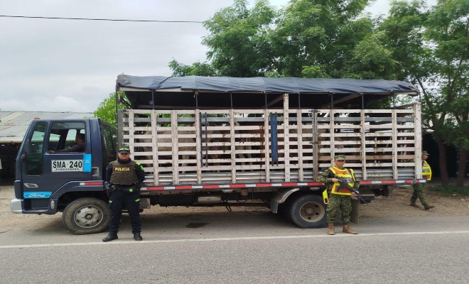 La Policía Nacional en Bolívar, adelantan controles orientados al transporte ilegal de ganado