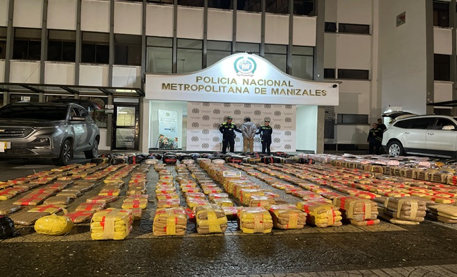 La seccional de investigación criminal incauta 1152 kilogramos de marihuana en Manizales