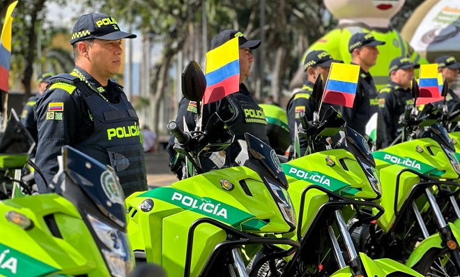 Motocicletas entregadas al departamento de Policía Santander