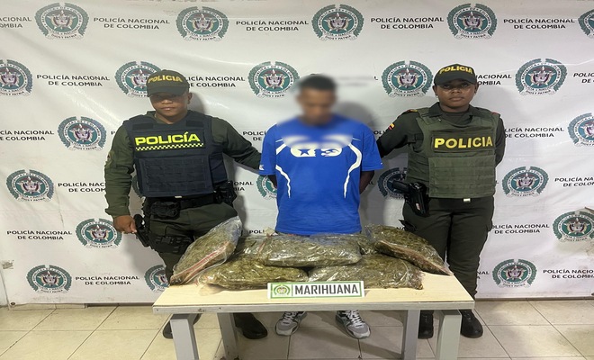 Incautada marihuana en un bus de servicio público 