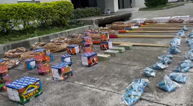 Pólvora incautada en Palmira