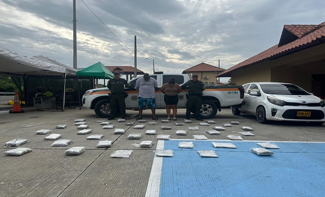 Capturadas dos personas con 45 kilos de marihuana en la vía al Mar