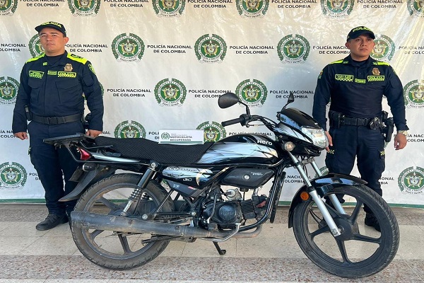 Motocicleta recuprada en la modalidad de atraco en Vegalarga