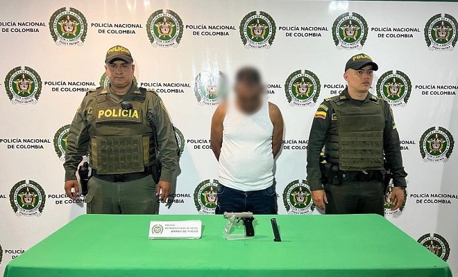 Policía Nacional captura a "Hernel" por porte ilegal de arma de fuego