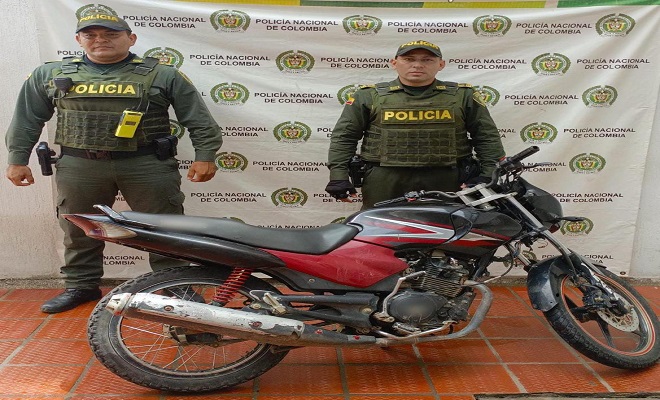 La Policía Metropolitana de Neiva recupera motocicleta con reporte de hurto en el municipio de Palermo