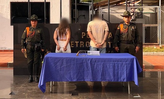Policia Nacional, captura a una pareja por porte ilegal de armas de fuego 
