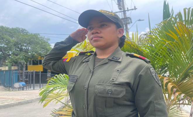 San Jacinto reconoció el valor de la auxiliar de policía