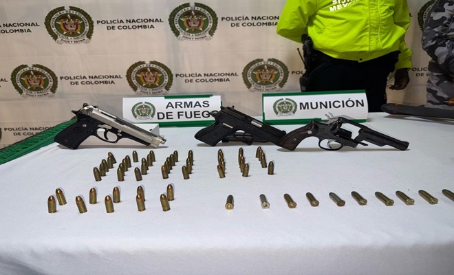 Tres armas de fuego incautadas