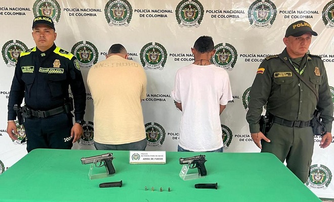 En el Plan Fortaleza la policía captura dos hombres con dos armas de fuego ilegales