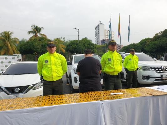 Los vehículos recuperados se encontraban avaluados aproximadamente en $550.000.000