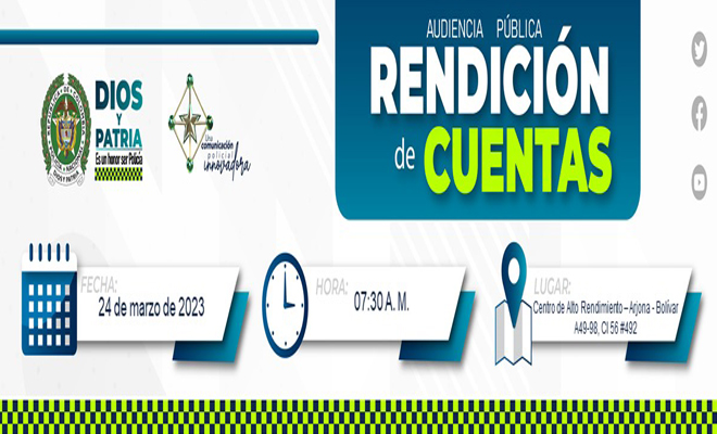 Invitación a la rendición de cuentas vigencia 2022 Departamento de Policía Bolívar