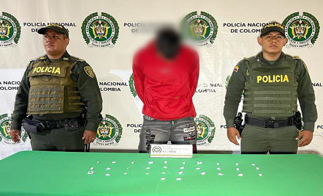 Camilo capturado por la Policía en el centro de Neiva